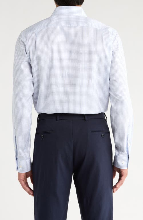 Nordstrom Trim Fit Check Non-iron Cotton Dress Shirt In White
