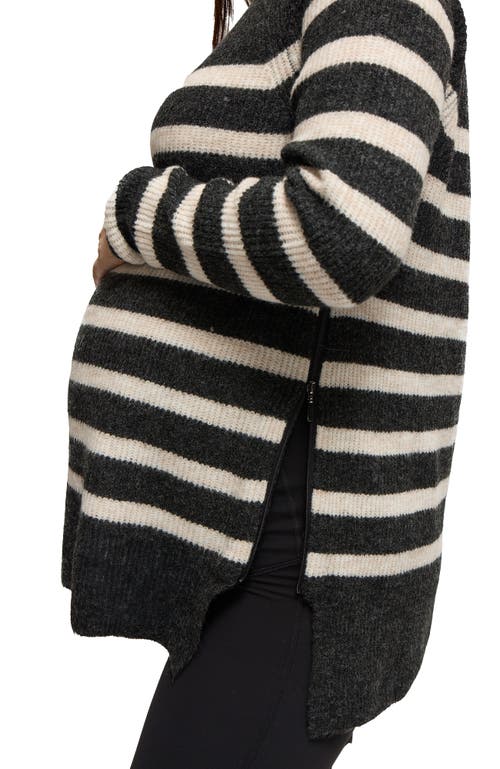 Ingrid & Isabel Raglan Maternity Mock Neck Sweater In Black