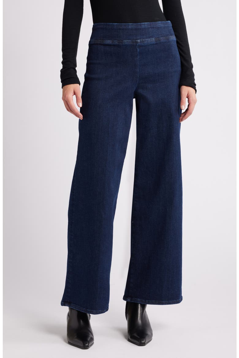 Jet Set Slim Palazzo Pull-On Jeans, Main, color, KELLER