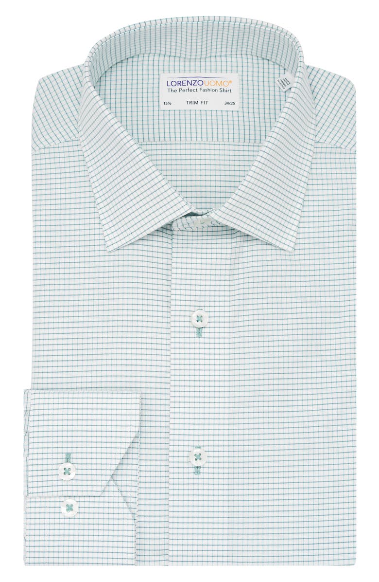 Lorenzo Uomo Trim Fit Grid Print Cotton Dress Shirt, Main, color, 