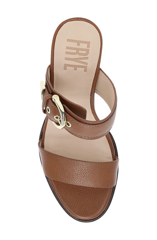 Frye Stella Leather Buckle Dual-band Sandals In Dark Latte