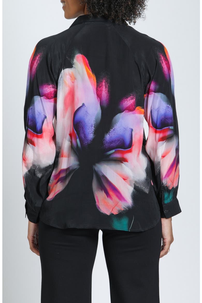 Long Sleeve Half Placket Pullover Top, Alternate, color, BLACK MULTI