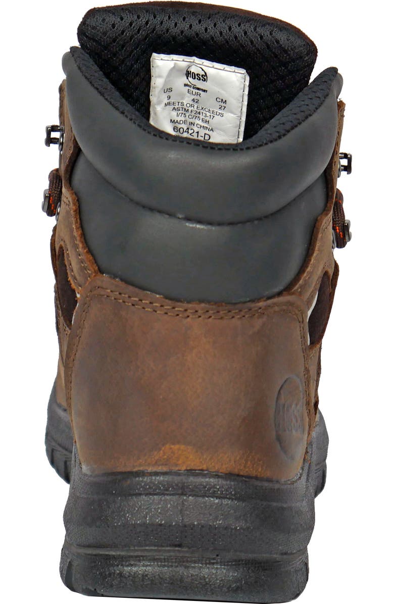 Hoss Boot Company HOSS Adam 6 Inch Steel Toe Work Boot, Alternate, color, Brown