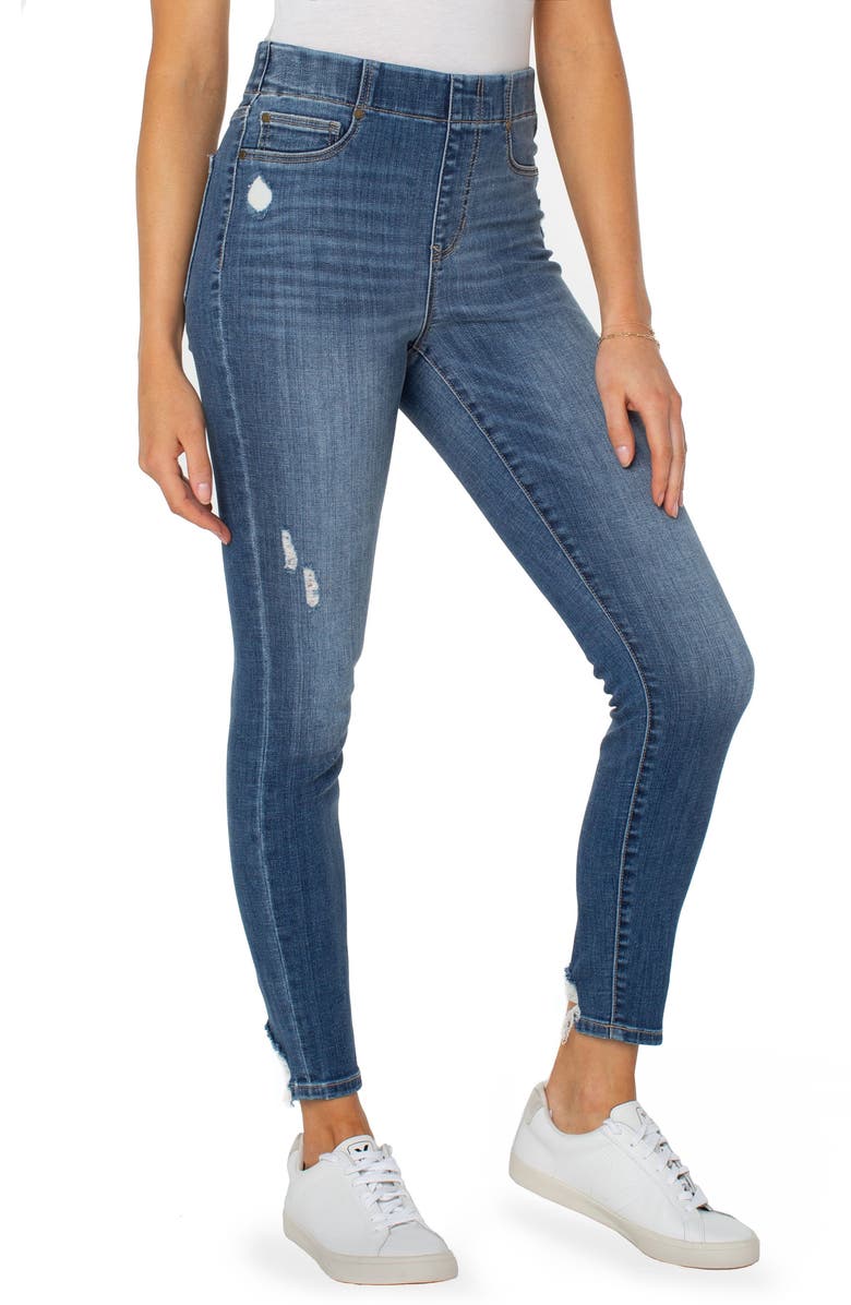 Liverpool Los Angeles Chloe Ripped Pull-On High Waist Ankle Skinny Jeans, Alternate, color, 
