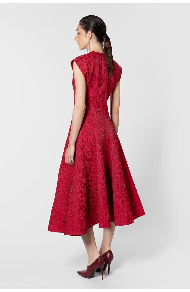 Roksanda Sapha Textured Midi Dress, Alternate, color, Bennett Red