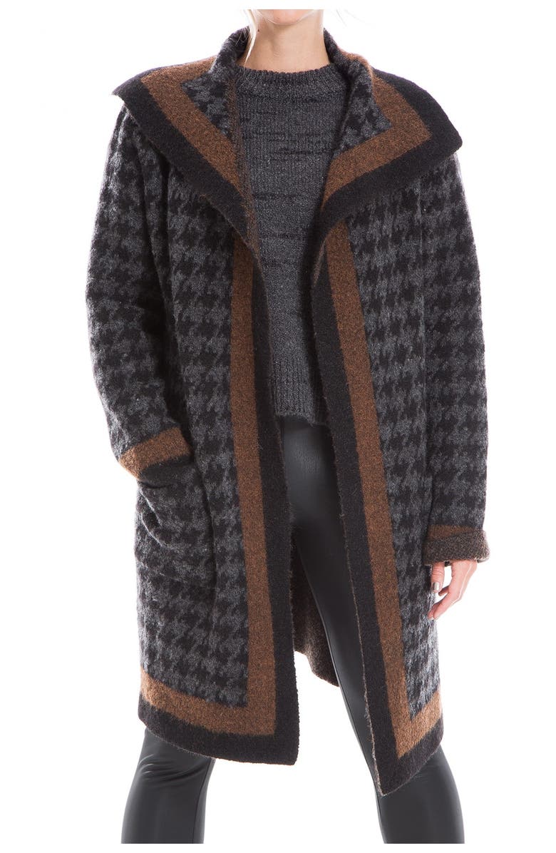 MAX STUDIO Houndstooth Cardigan Coat, Main, color,