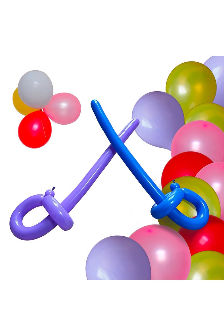 100Pack Long Balloons With Pump Twisting & Modeling Fun, Age 8+, Alternate, color, Multicolored