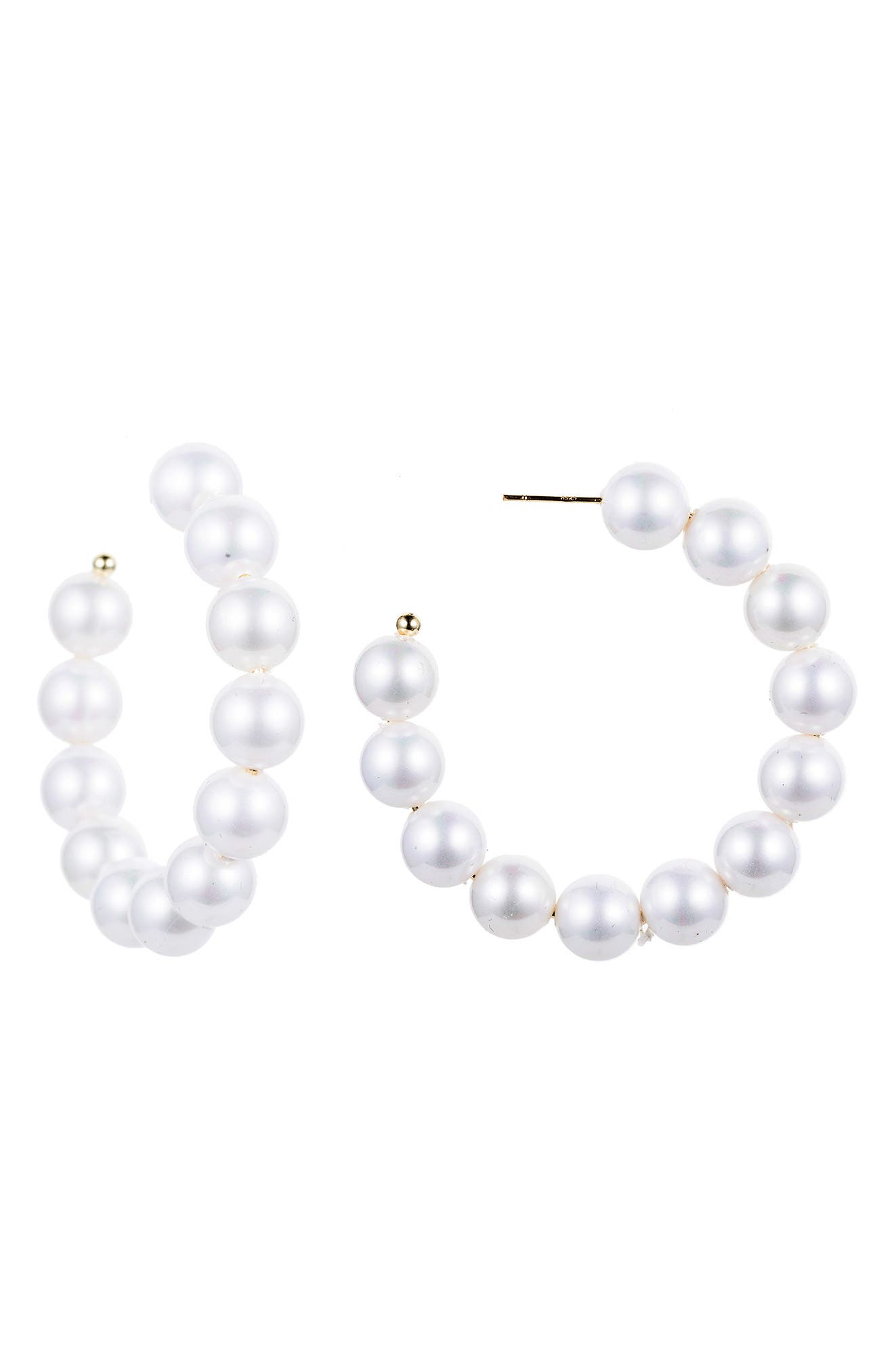 EYE CANDY LOS ANGELES Double Loop Imitation Pearl Earrings