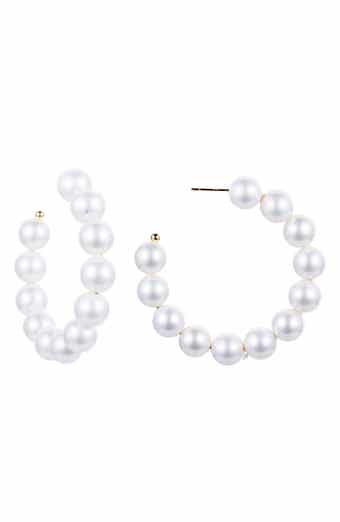 EYE CANDY LOS ANGELES Double Loop Imitation Pearl Earrings