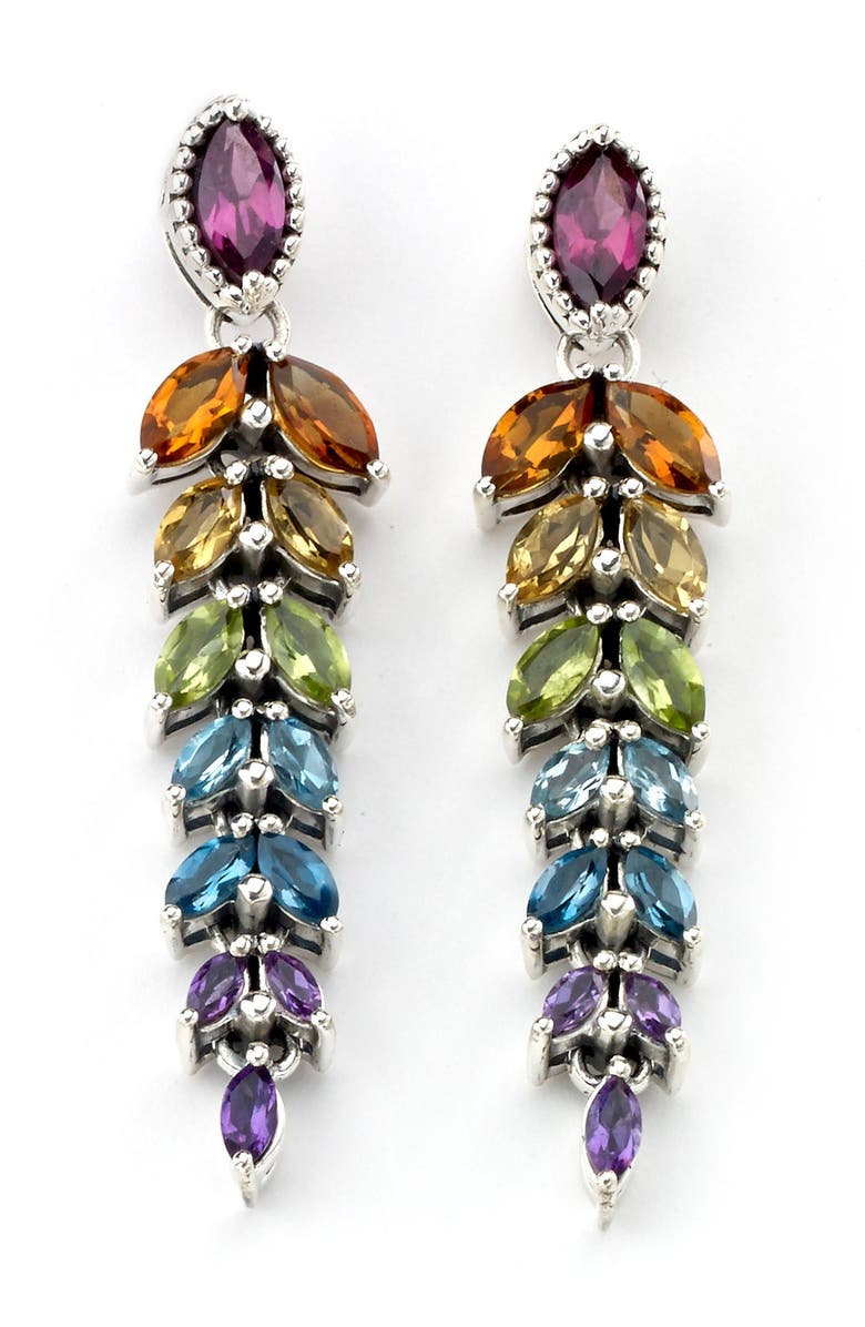 SAMUEL B. Sterling Silver Semiprecious Stone Drop Earrings, Main, color, Multi