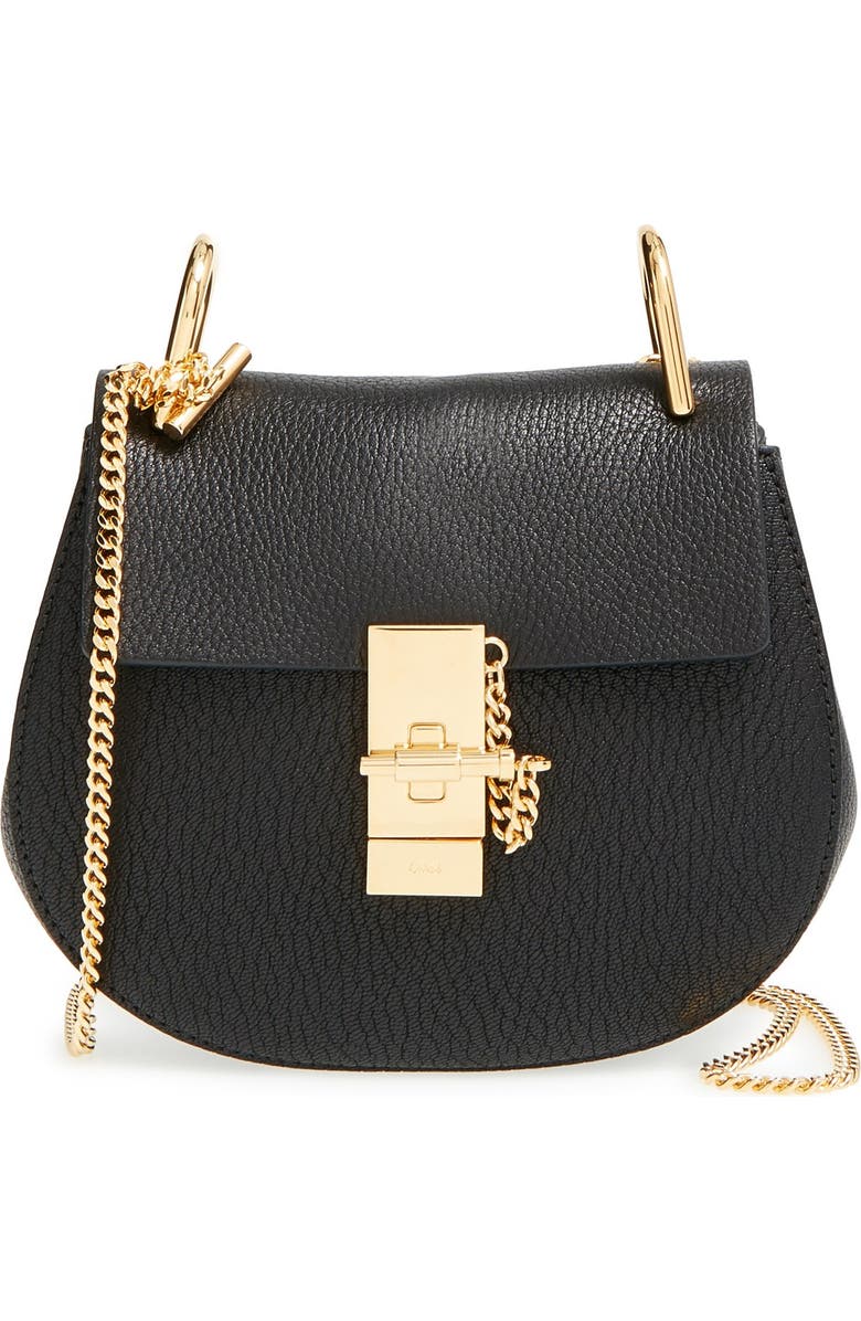 Chloé 'Mini Drew' Leather Shoulder Bag, Main, color,