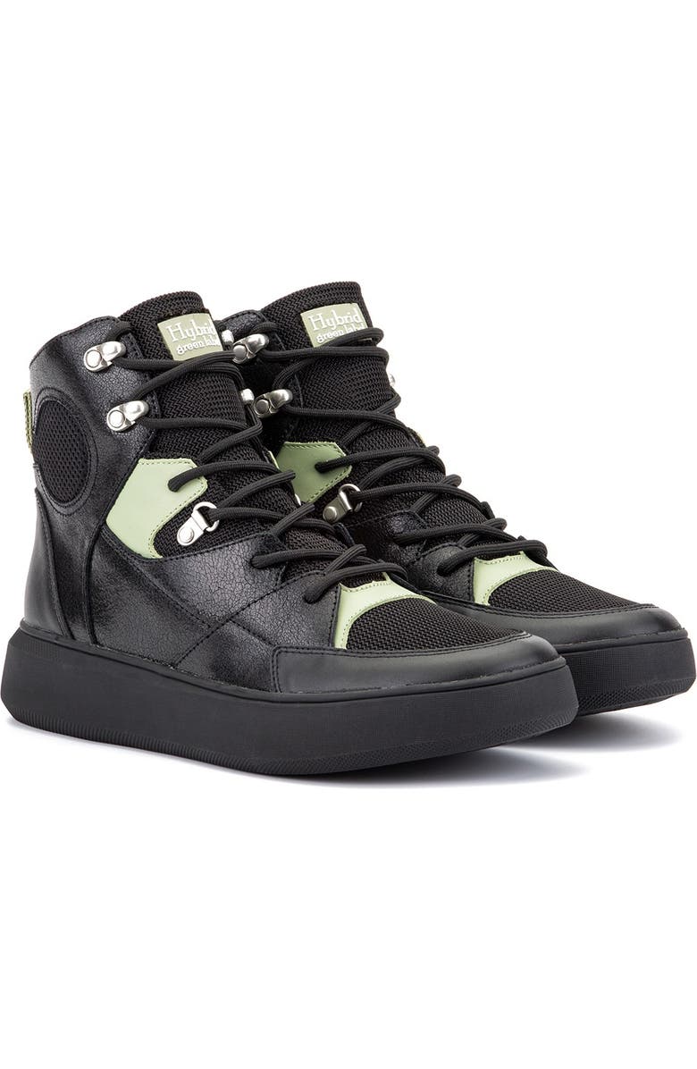Hybrid Green Label Globetrotter Leather Mid Sneaker, Alternate, color,