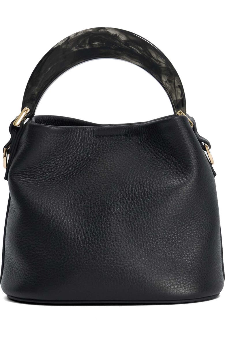 Dune London Dharla Leather Top Handle Bag, Alternate, color, Black