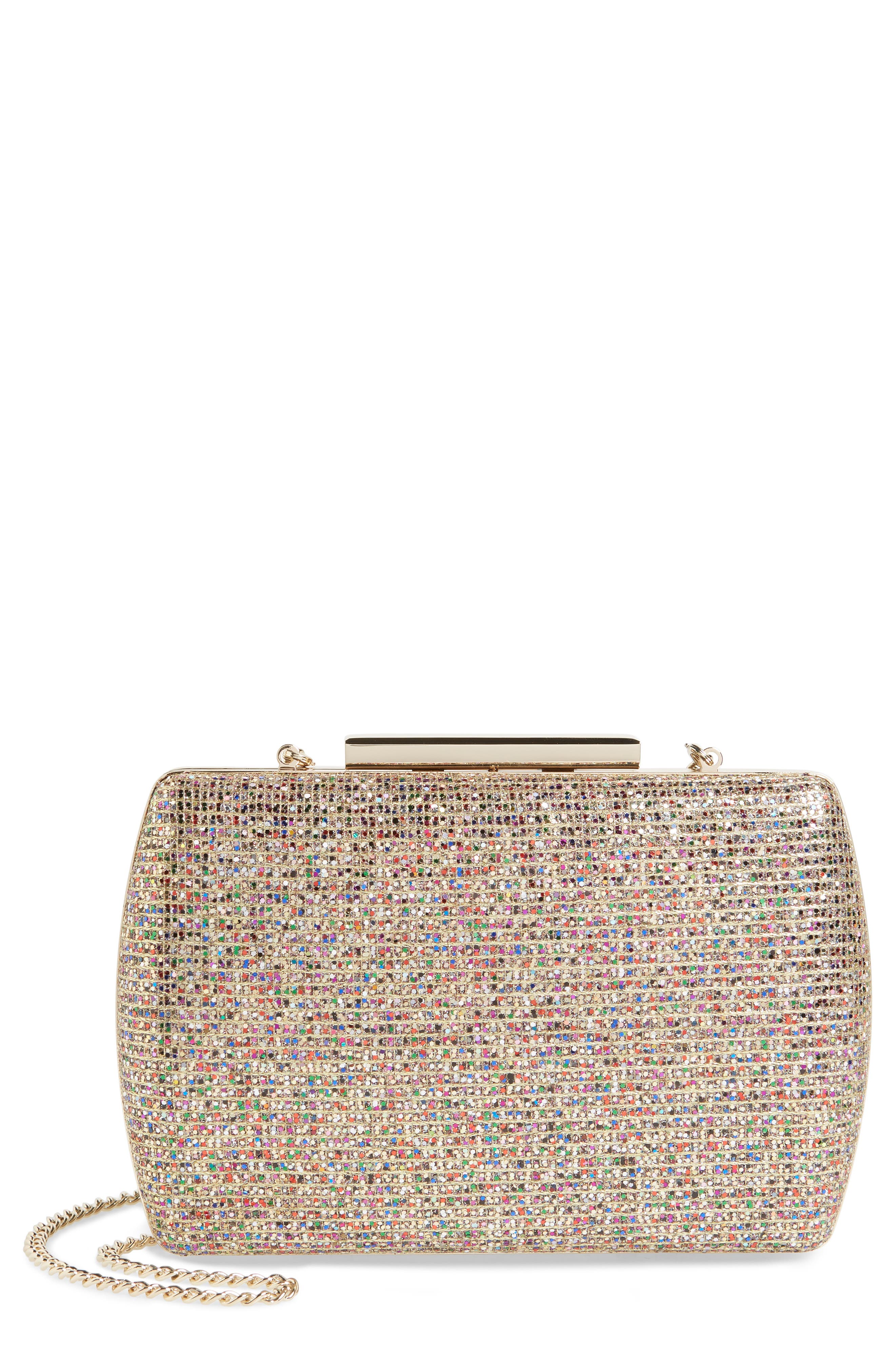 Glitter Minaudière, Main, color, GOLD MULTI