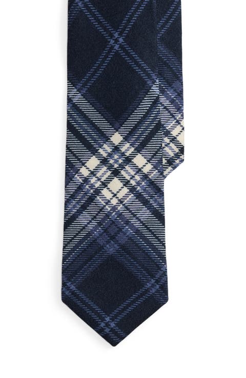Tonal Plaid Cashmere & Silk Tie