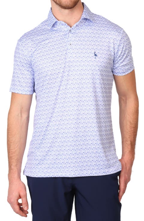 Floral Print Performance Polo