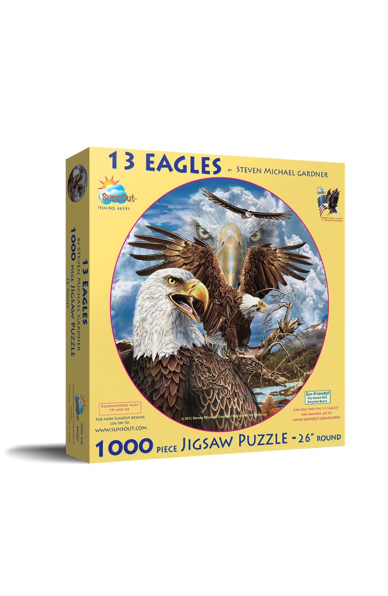 Sunsout 13 Eagles 1000 piece Jigsaw Puzzle for Adults Round, Main, color, Multicolor