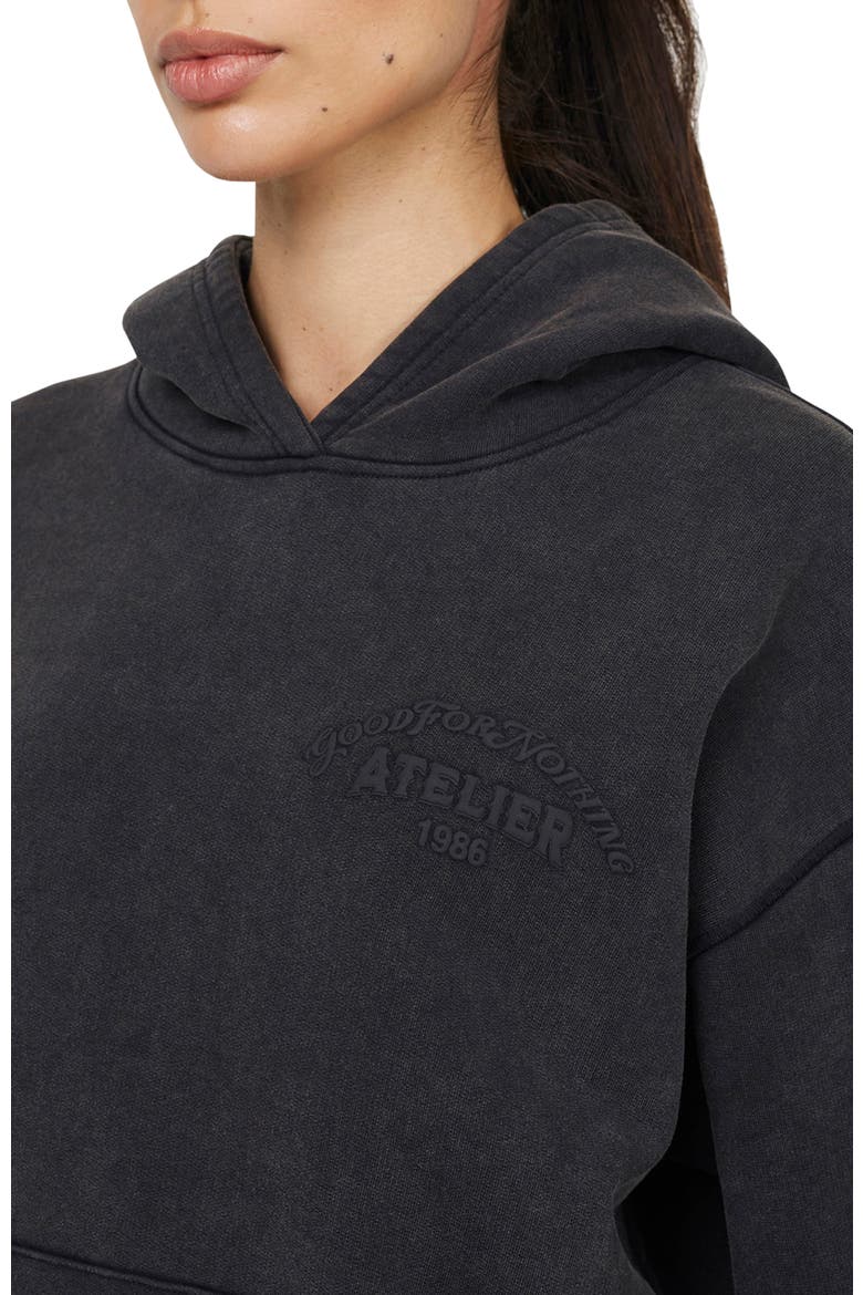 Float Washed  Relaxed Pullover Hoodie, Alternate, color, Black