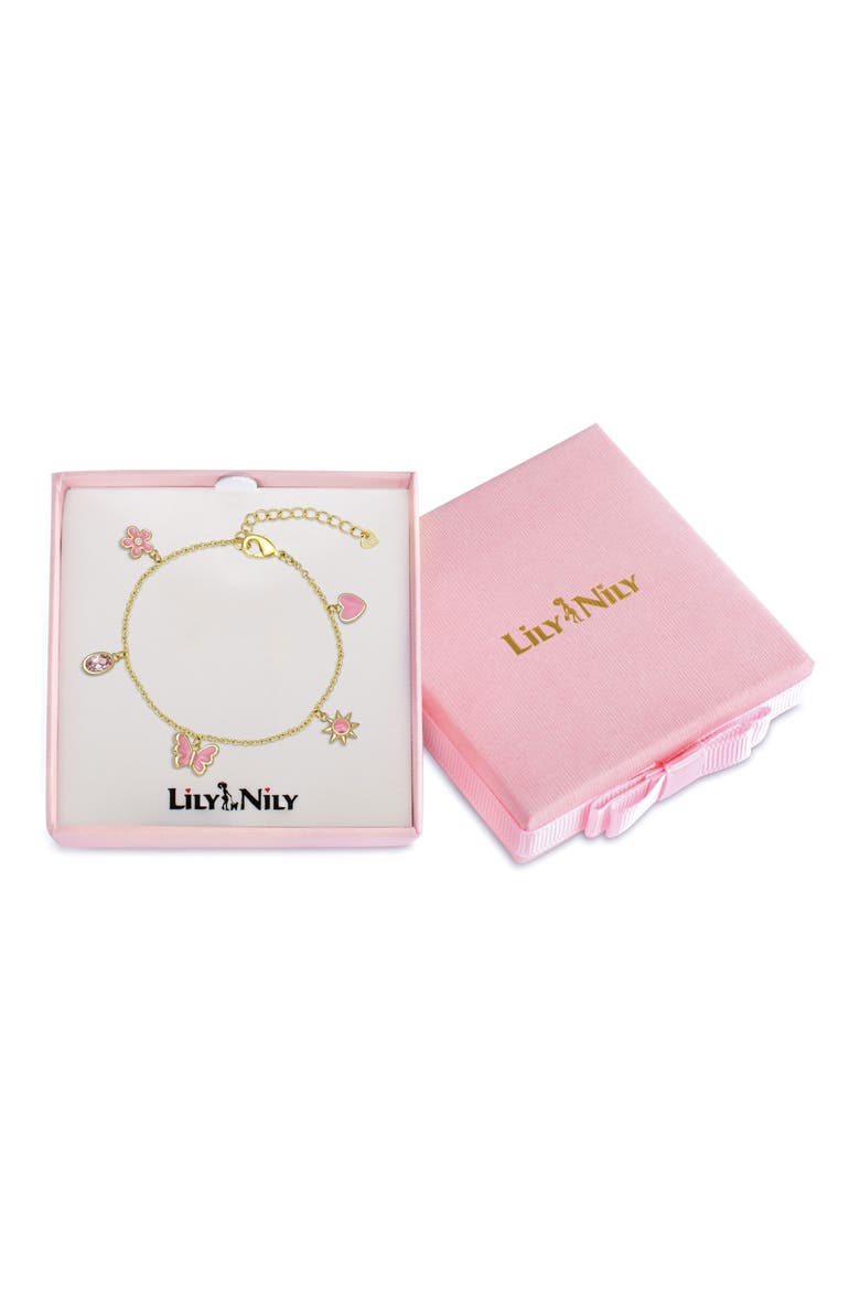 Kids' Enamel & Cubic Zirconia Charm Bracelet, Alternate, color, PINK