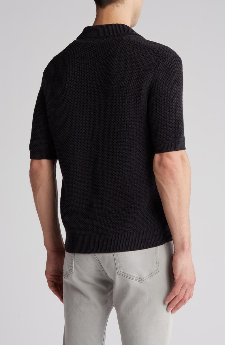 FRAME Open Knit Cotton & Silk Polo Sweater, Alternate, color, 