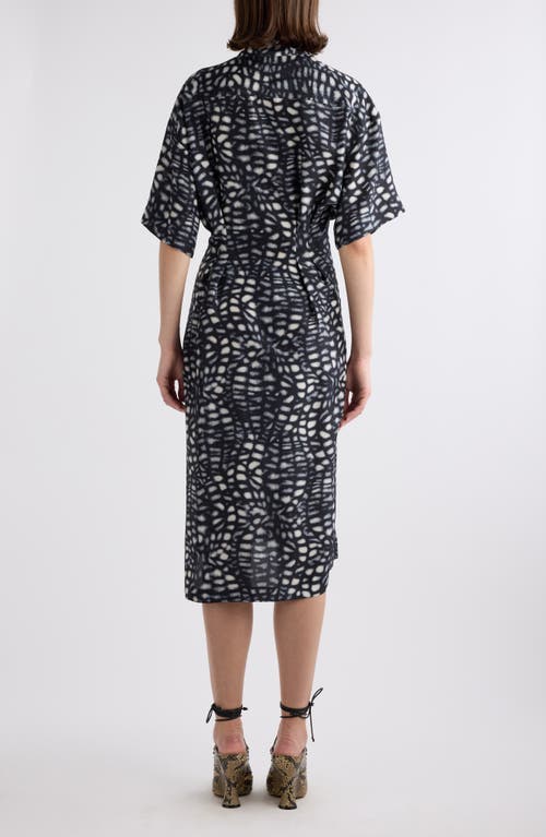 Dries Van Noten Delicky Print Silk Shirtdress In Black