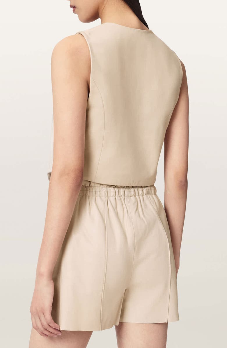 AllSaints Arla Leather Vest, Alternate, color, Antique White