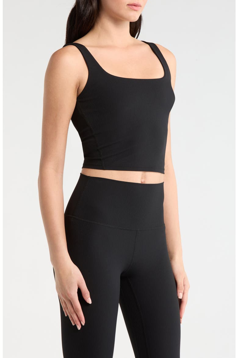 Crop Rib Tank Top, Alternate, color, BLACK