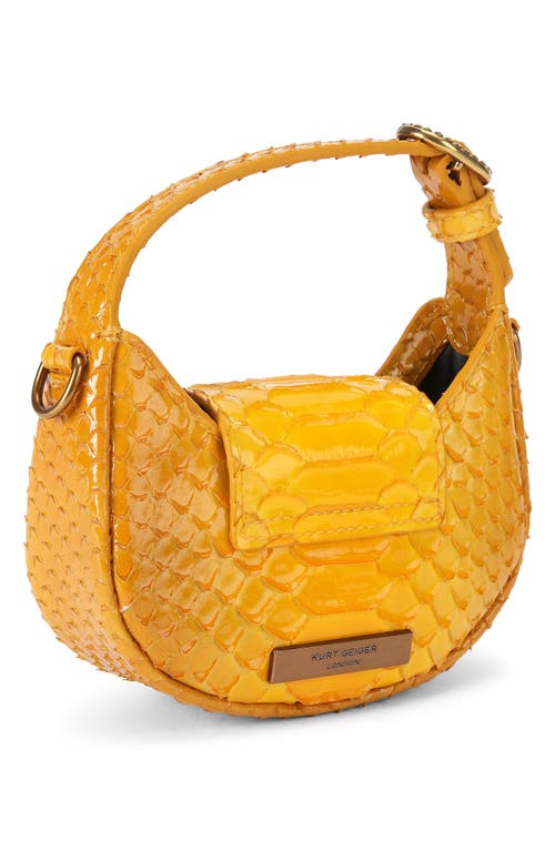 Kurt Geiger London Micro Chelsea Embossed Leather Top Handle Bag In Yellow
