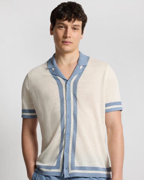 Linen Knit Camp Short Sleeve Shirt