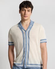 Onia Linen Knit Camp Short Sleeve Shirt