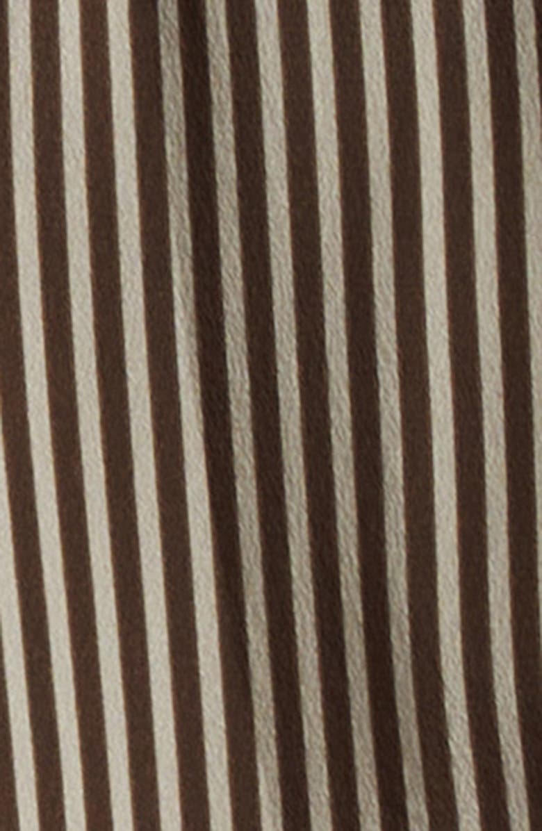 Nili Lotan Gaia Slim Fit Silk Shirt, Alternate, color, Chocolate Stripes