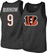 Majestic Threads Men's Majestic Threads Joe Burrow Black Cincinnati Bengals Name & Number Tri-Blend Tank Top
