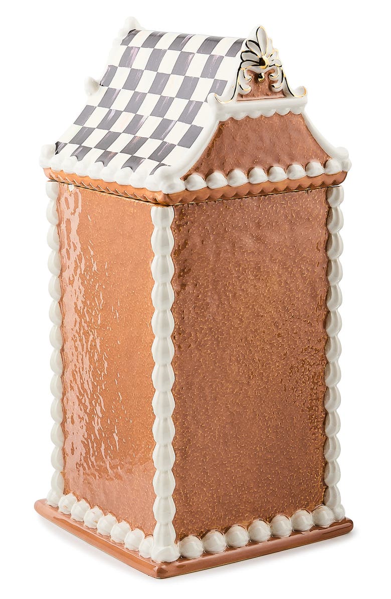 MACKENZIE CHILDS Gingerbread House Ceramic Cookie Jar, Alternate, color, Brown