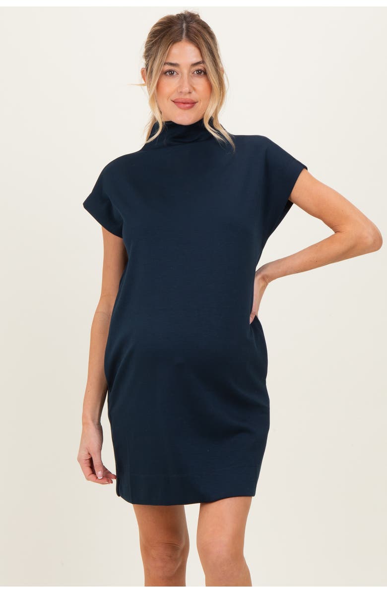 PinkBlush Mock Neck Mini Dress, Alternate, color, Navy Blue