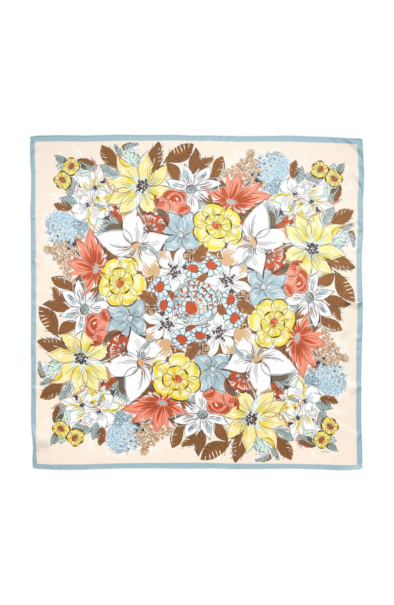 Echo Floral Bouquet Silk Square, Main, color, Pebble