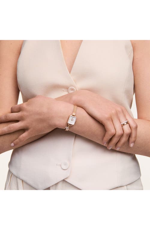 Daniel Wellington Quadro Mini Charm Mesh Strap Watch, 15.4mm In Rose Gold