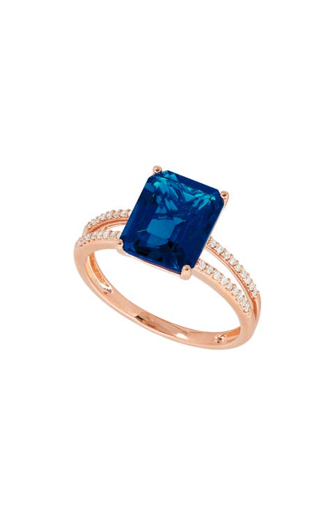 London Blue Topaz & Diamond Ring
