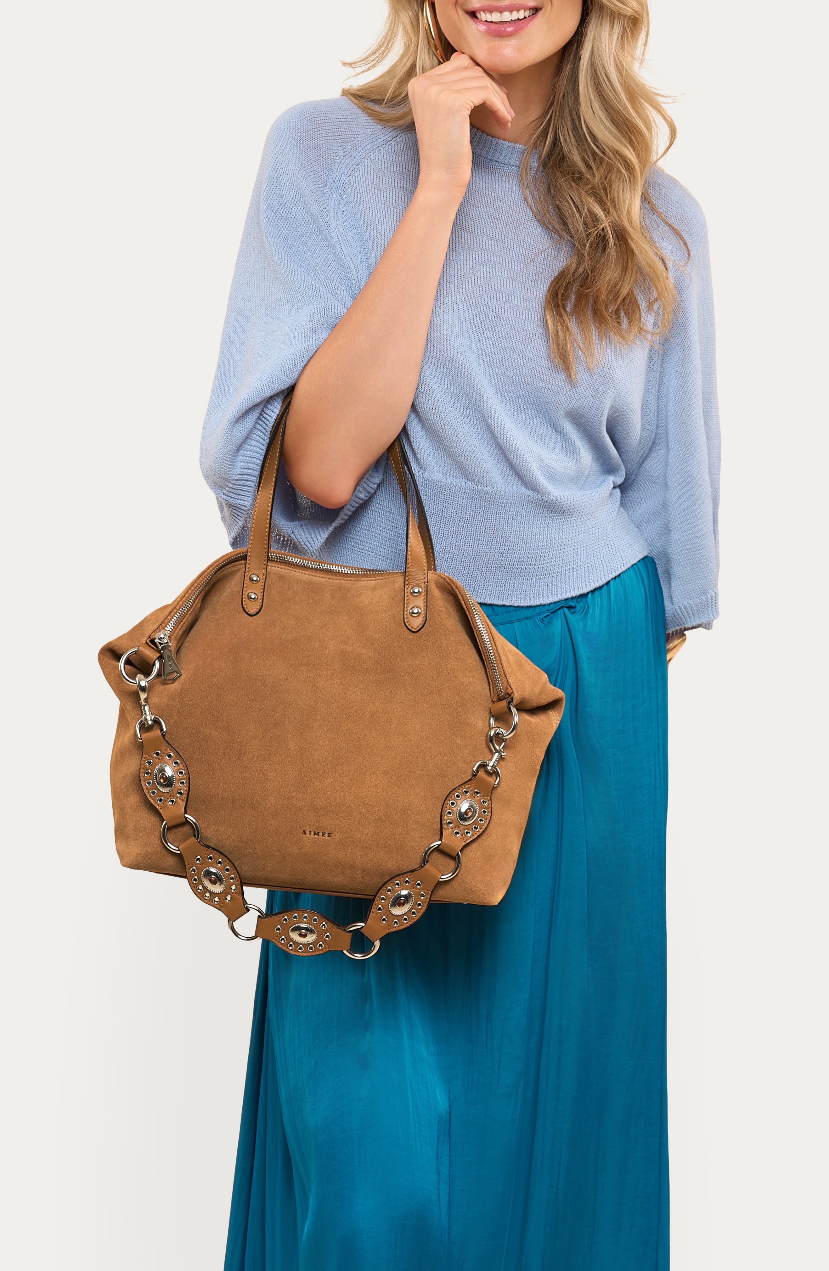 Roma Tote, Alternate, color, LATTE SUEDE