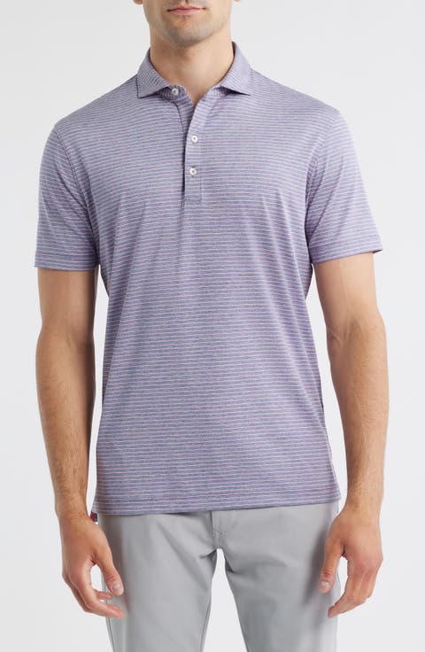 Michael Stripe Performance Golf Polo