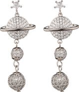 EYE CANDY LOS ANGELES Saturn Cubic Zirconia Drop Earrings