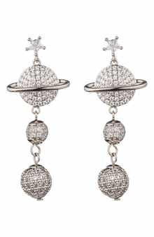 EYE CANDY LOS ANGELES Saturn Cubic Zirconia Drop Earrings