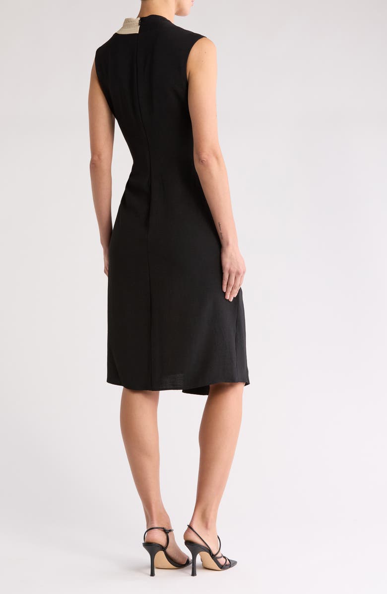 Connected Apparel Colorblock Faux Wrap Dress, Alternate, color,