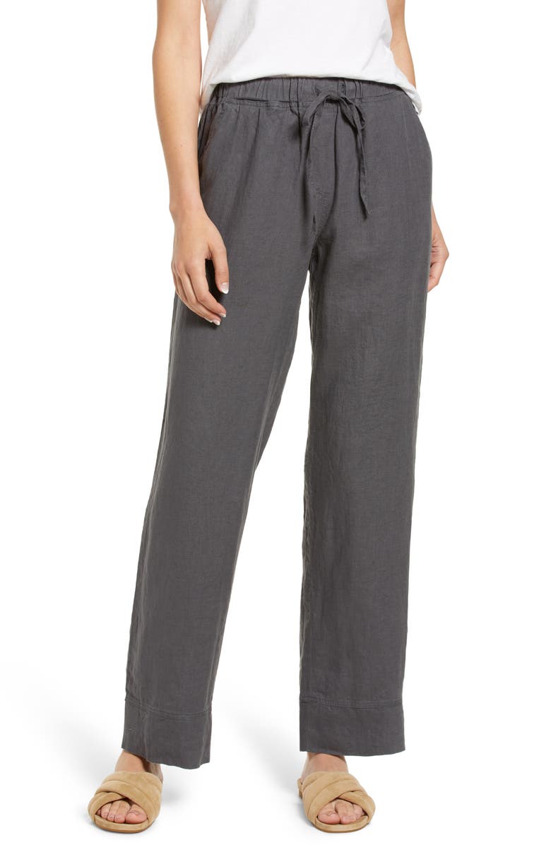 Parachute Linen Lounge Pants, Main, color, Coal