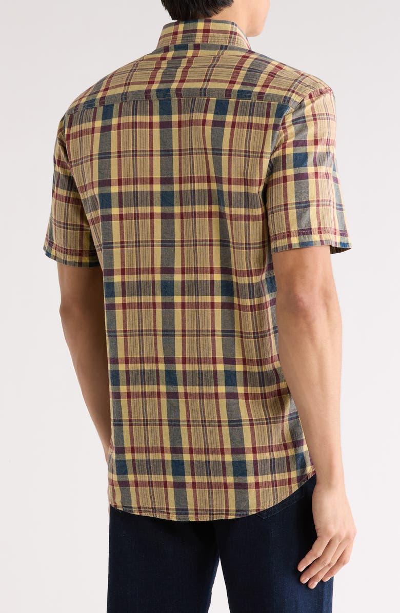 Vintage 1946 Madras Short Sleeve Button-Down Shirt, Alternate, color, Navy