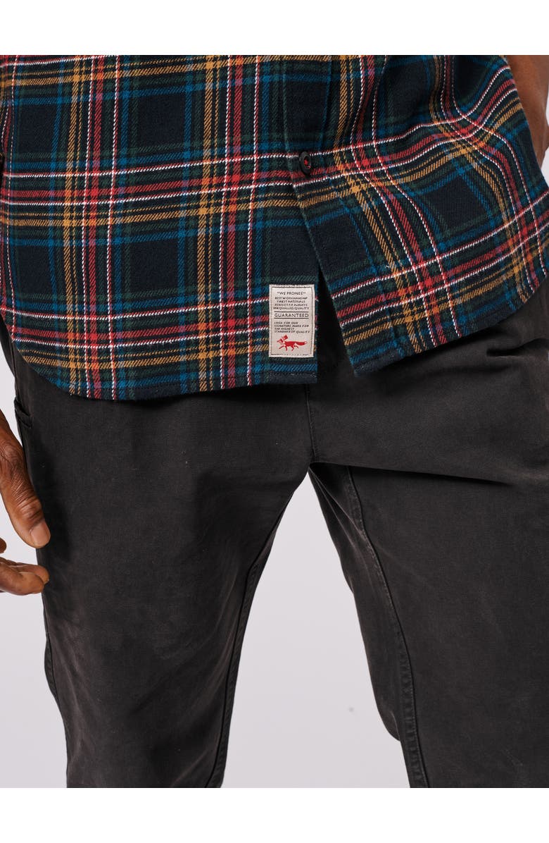 Aubin Crowle Button Up Flannel Shirt, Alternate, color, Black Check