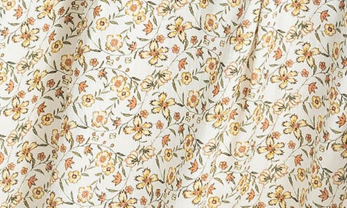 Max Studio Empire Waist Flutter Sleeve Maxi Dress In Cream Yellow Floral