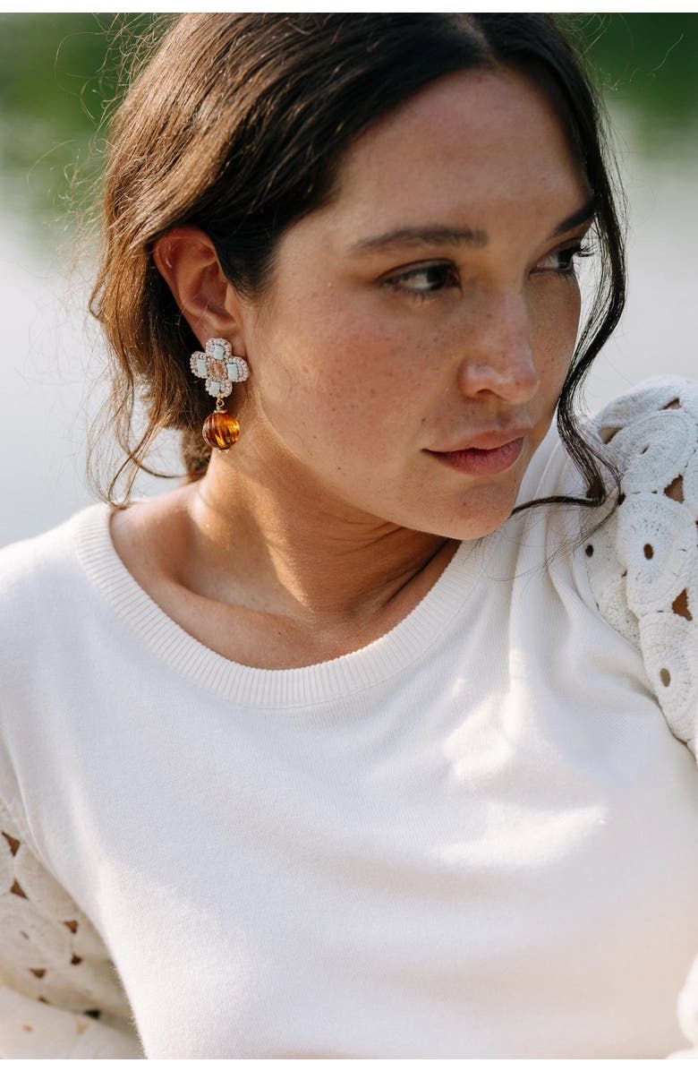 Noonday Collection Vintage Amber Drop Earrings, Alternate, color, Amber