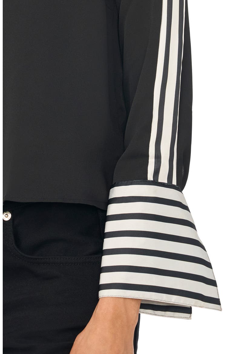 Stripe Accent Boat Neck Top, Alternate, color, JET BLACK
