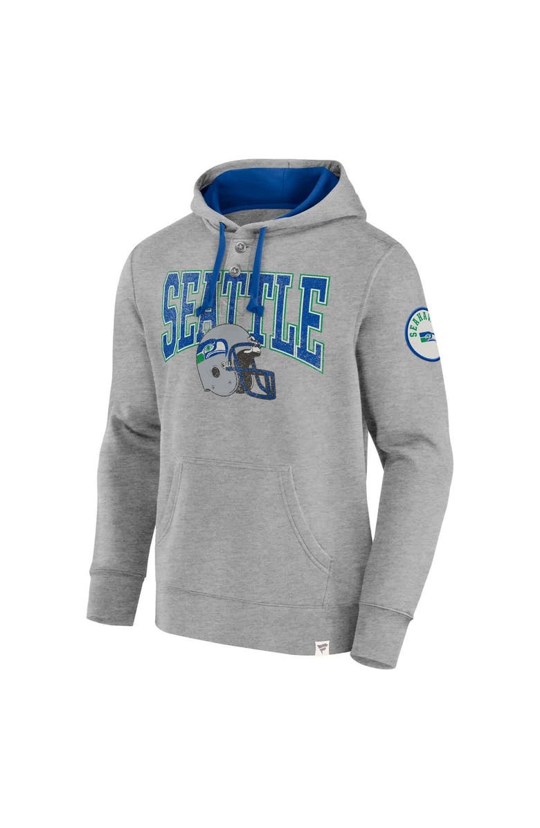 FANATICS Men's Fanatics  Heather Gray Seattle Seahawks Label Maker Pullover Hoodie, Alternate, color, Gray