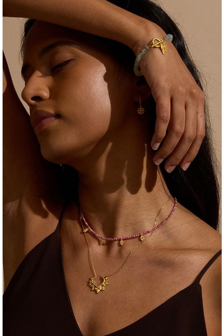 Aligned with Love Pink Tourmaline Heart Choker Necklace, Alternate, color, Pink